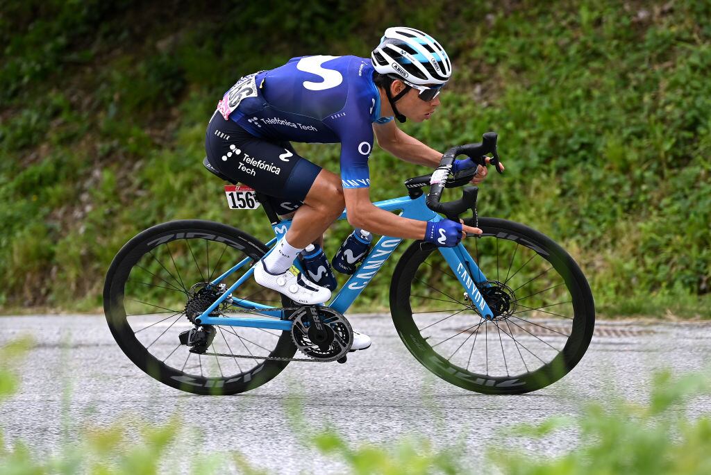 Einer Augusto Rubio, ciclista de Colombia durante el Giro de Italia 2023. Foto: Tim de Waele/Getty Images.