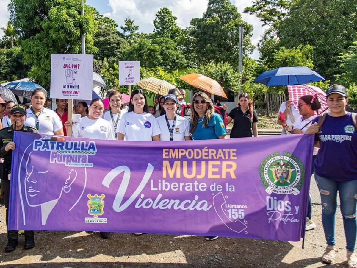 Gobernación de Bolívar acompañó marcha contra la violencia de género en María La Baja