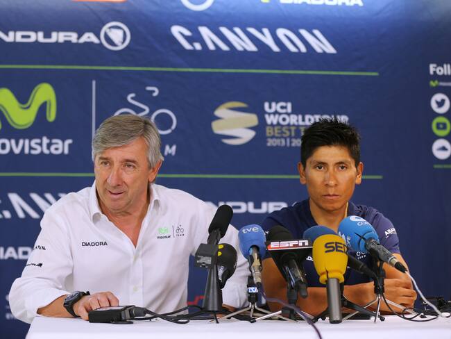 Nairo Quintana junto a Eusebio Unzué. (Photo by KT/Tim De Waele/Corbis via Getty Images)