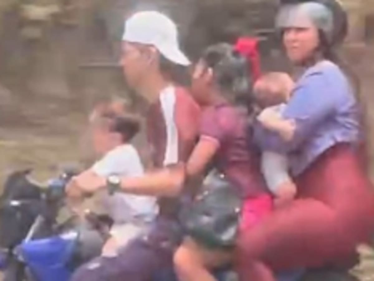 El colmo de los colmos: 5 personas en una motocicleta por vía nacional y nadie dijo nada