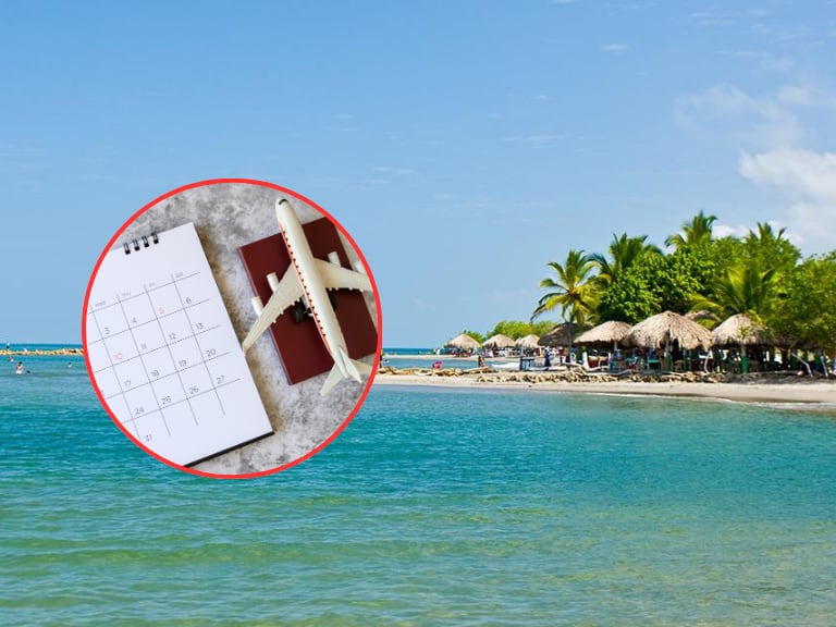 Playas de Coveñas, Sucre (Comfenalco) / Avión sobre un pasaporte y al lado de un calendario (Getty Images)
