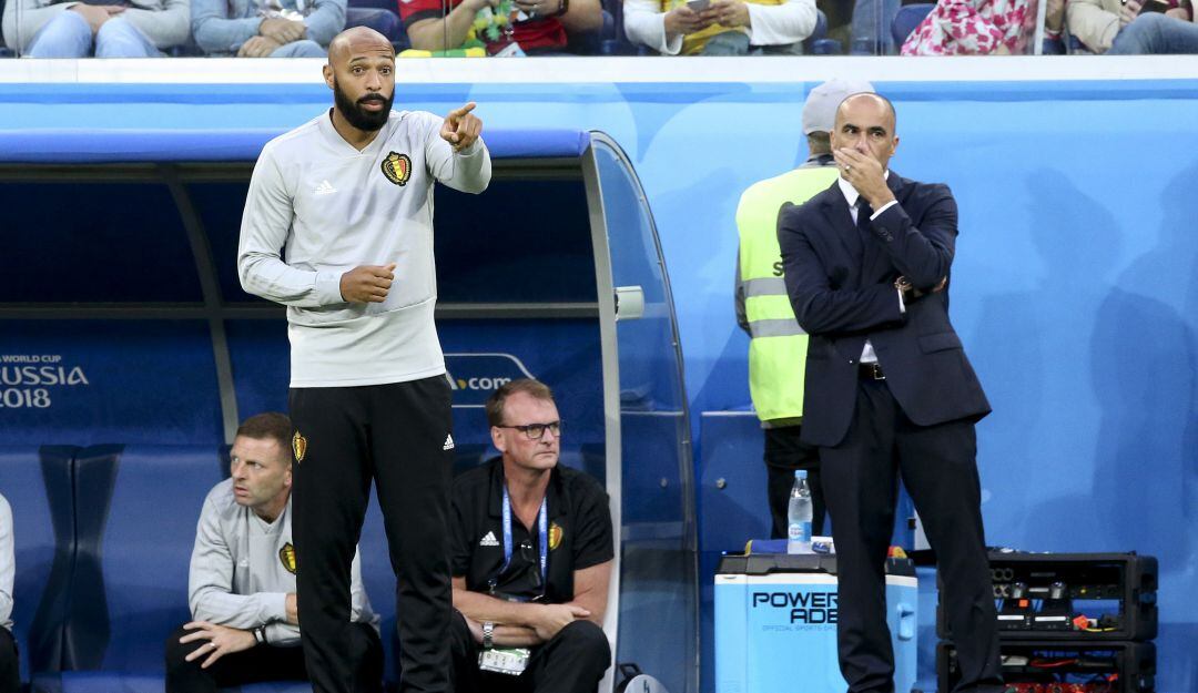 Thierry Henry, como asistente técnico del entrenador de la selección belga, Roberto Martínez