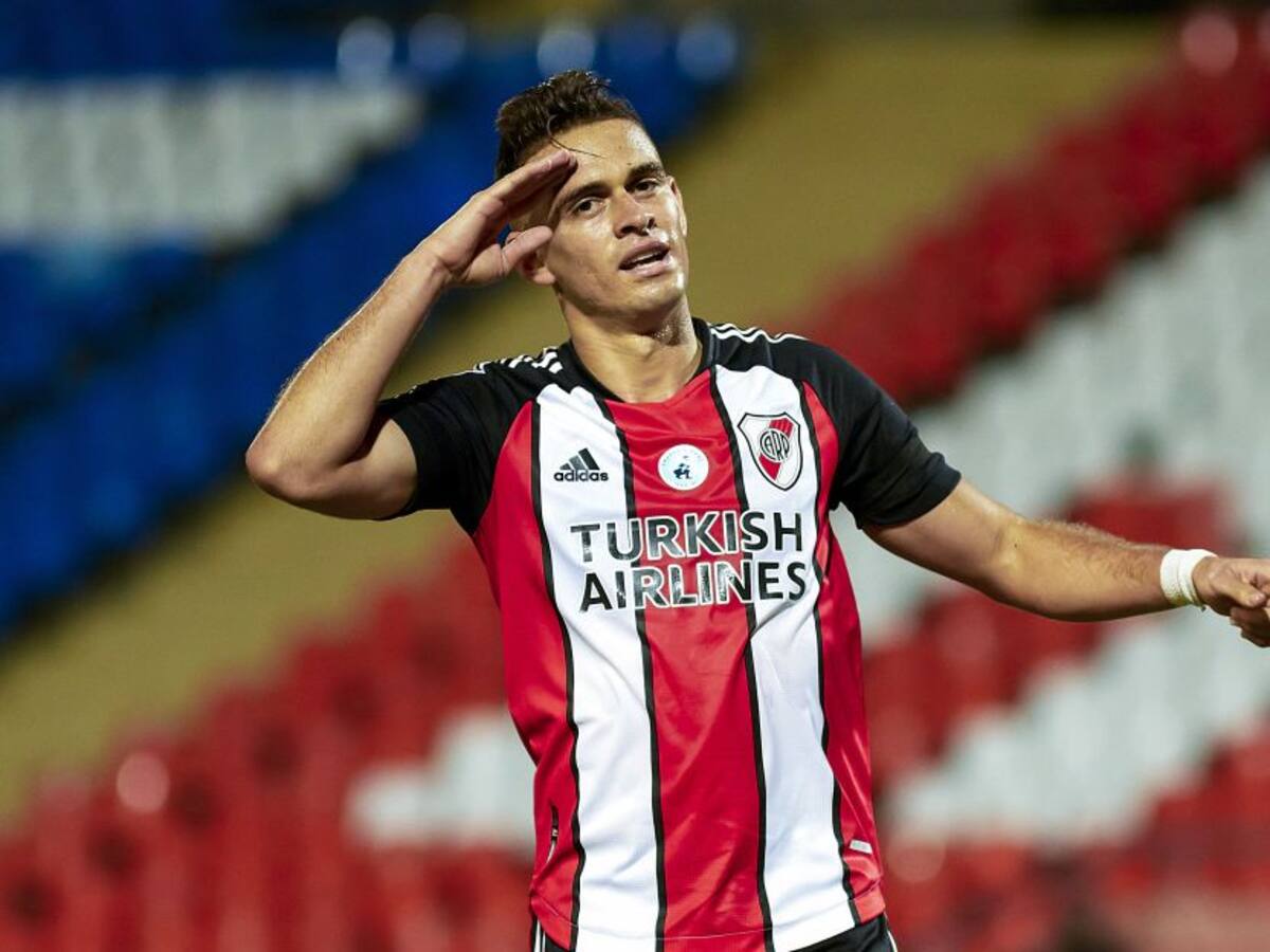Motivado: Póker de Santos Borré en goleada de River Plate a Godoy Cruz