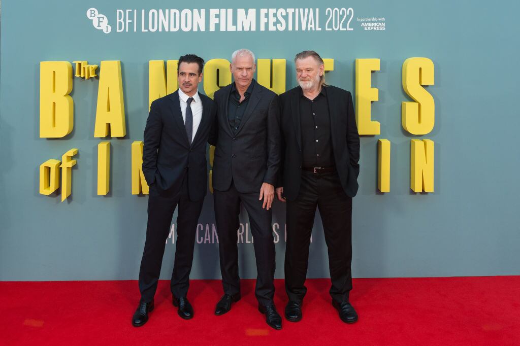 Colin Farrell, Martin McDonagh and Brendan Gleeson attend the UK premiere of 'The Banshees of Inisherin', Getty Images.