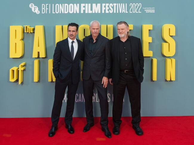Colin Farrell, Martin McDonagh and Brendan Gleeson attend the UK premiere of 'The Banshees of Inisherin', Getty Images.