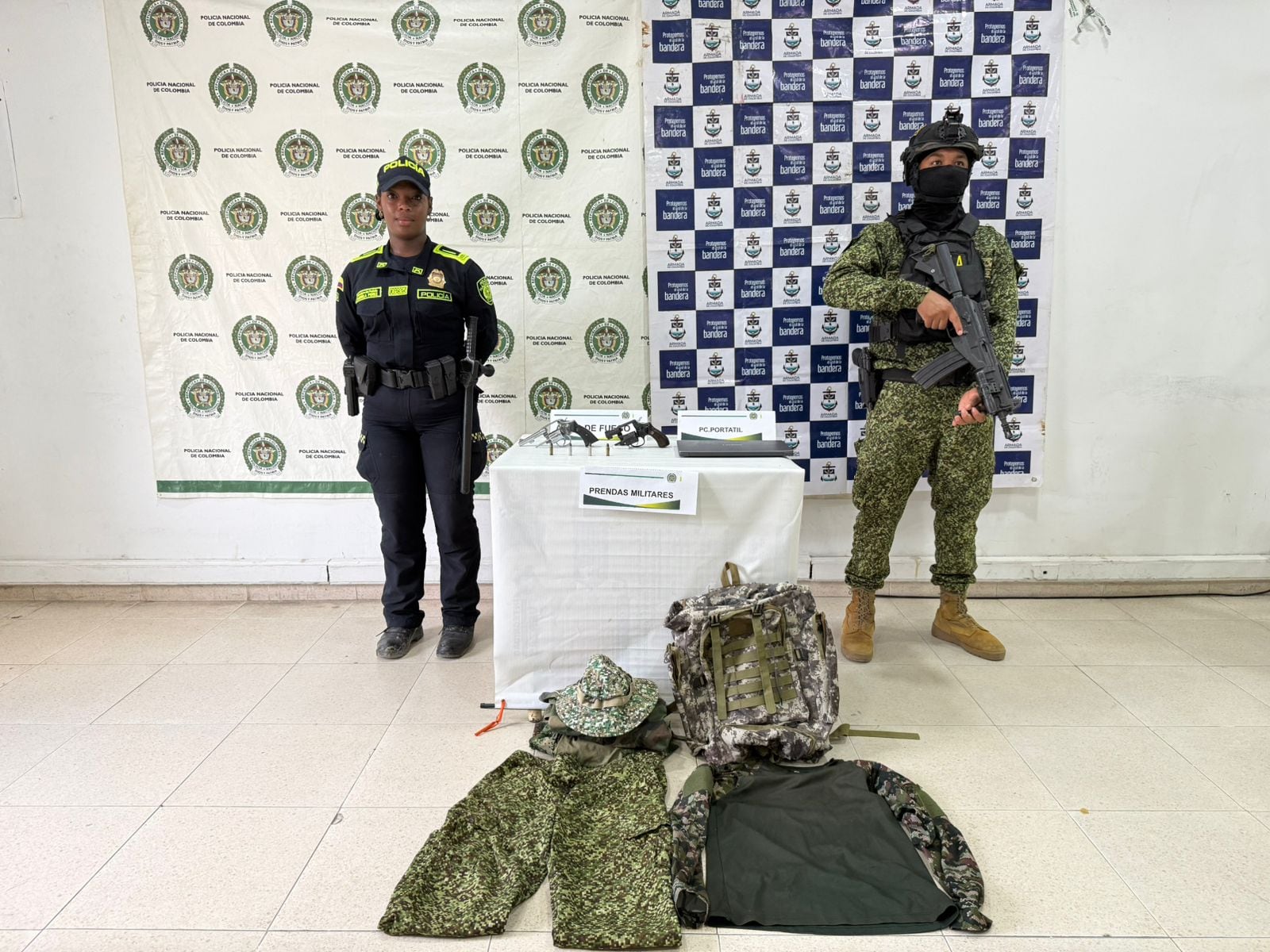 Elementos incautados. // Policía de Bolívar