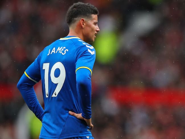 James Rodríguez con el Everton en 2021