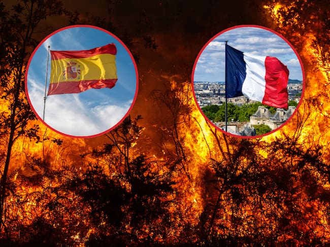 Imagen de referencia | Incendio - Bandera de Francia - Bandera de España: Getty Images.