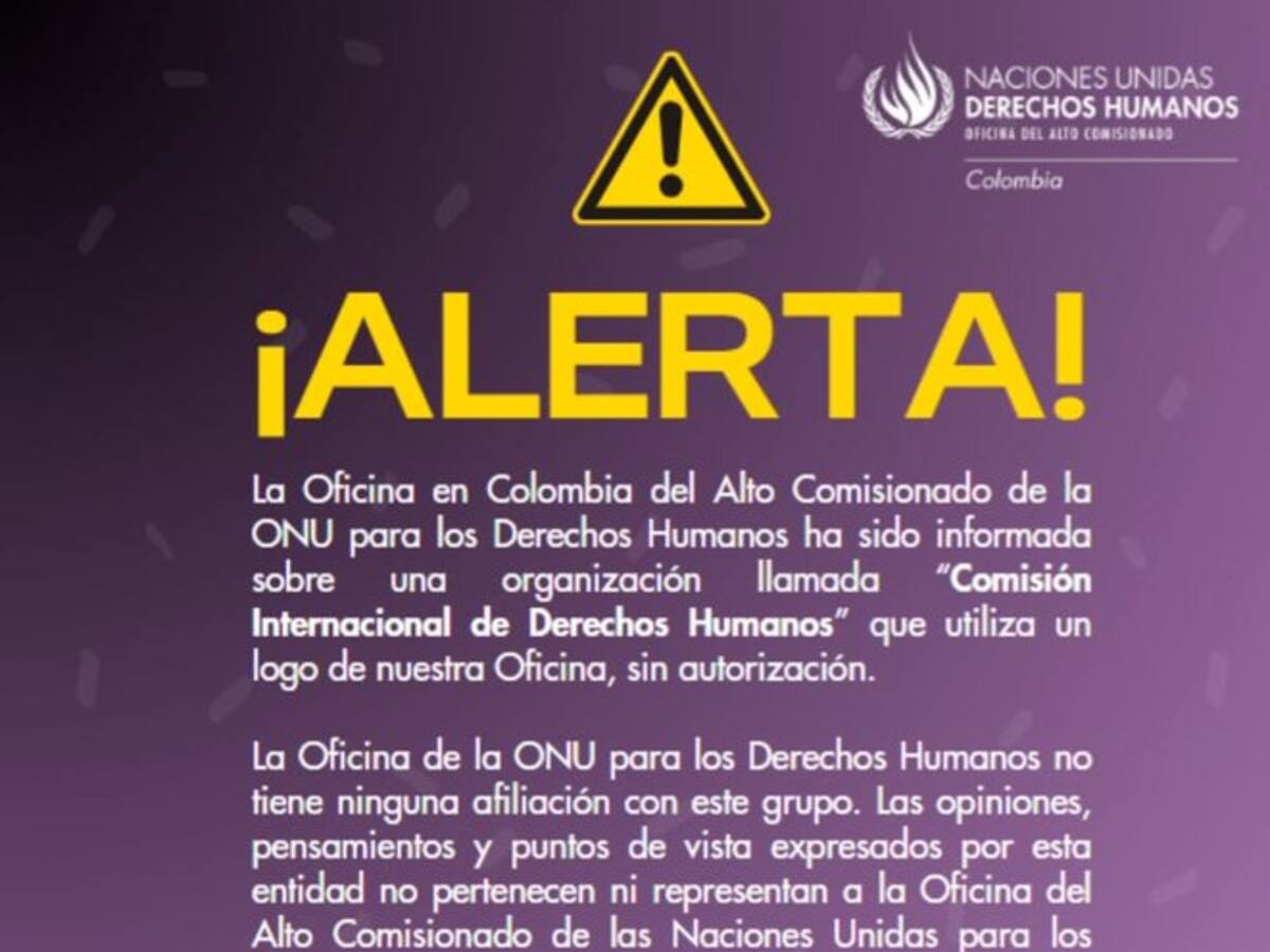La ONU niega alguna relación con una organización de DD. HH. en Antioquia