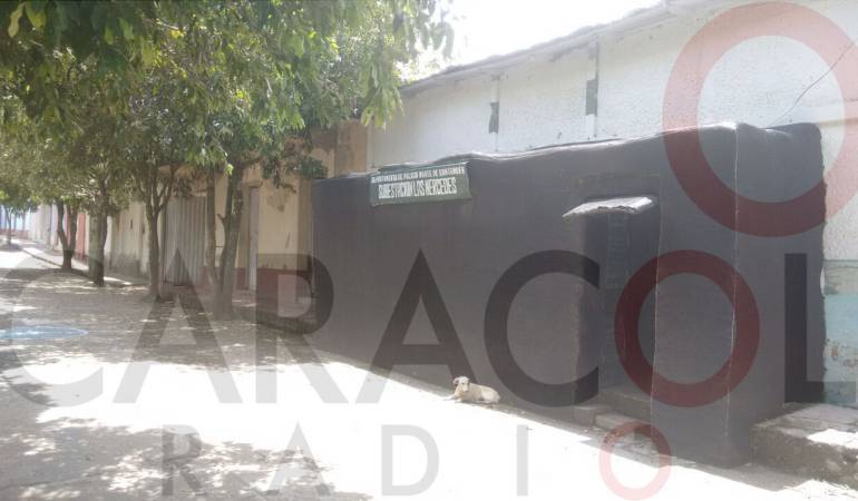 Estación actual de Policía en el corregimiento Las Mercedes.