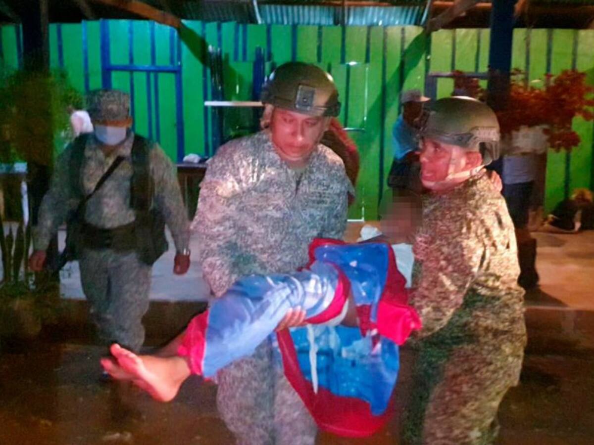 Armada apoya traslado de menor en los Montes de María