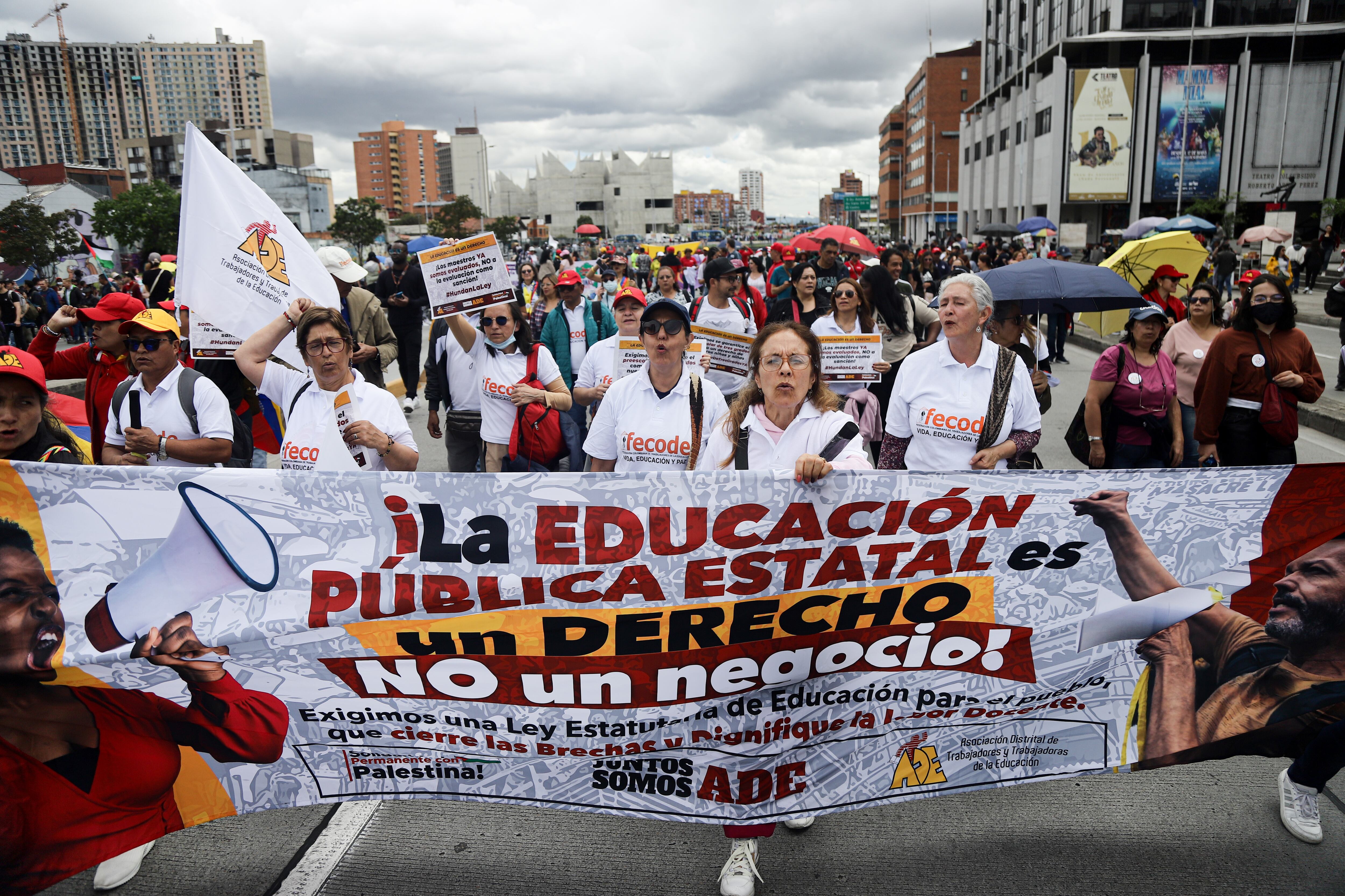 Paro nacional por los maestros. Foto: Colprensa.