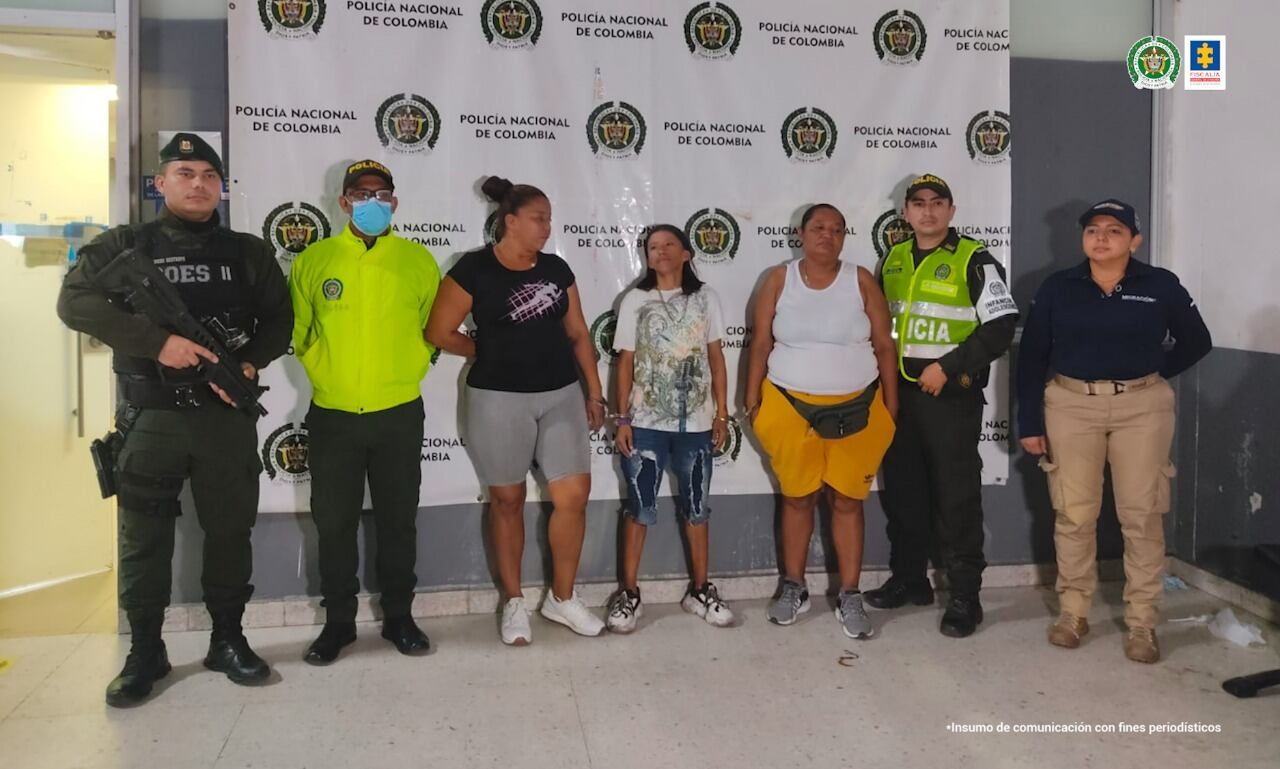 Mujeres señaladas de ofrecer servicios sexuales con menores de edad en Barranquilla./Fiscalía