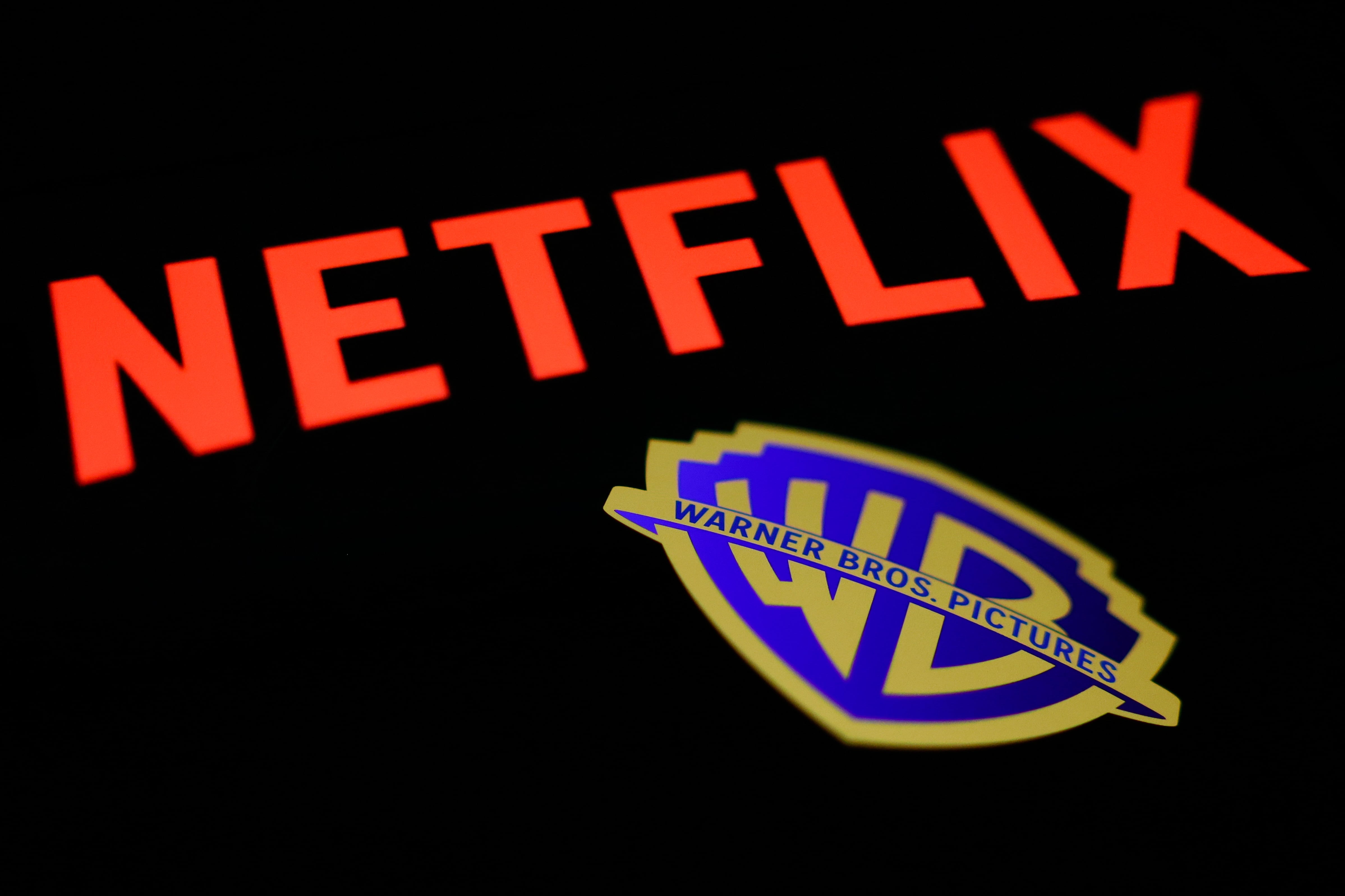 Logo Netflix  y Warner Bros . Foto:  Jakub Porzycki/NurPhoto via Getty Images