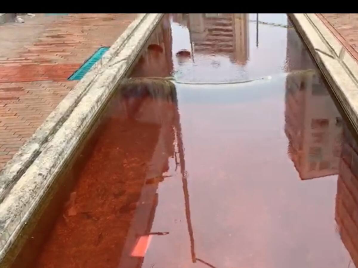 Protesta con agua roja en eje ambiental causa polémica