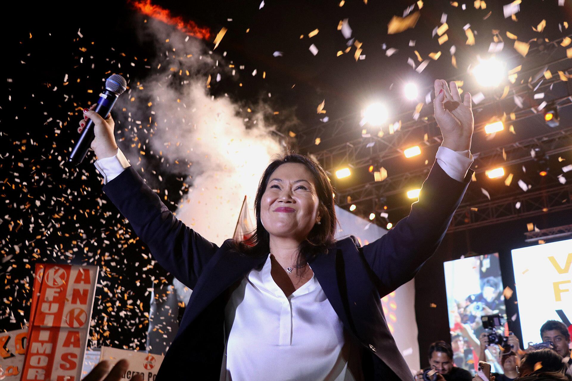 FOTODELDÍA AME3854. TRUJILLO (PERÚ), 30/10/2025.- Keiko Fujimori, hija y heredera política del expresidente peruano Alberto Fujimori (1990-2000), anunció su candidatura a la Presidencia de Perú por cuarta vez en su trayectoria política este jueves, en Trujillo (Perú). EFE/ Iván Orbegoso