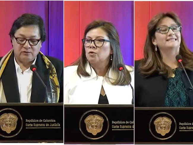 La terna de Aspirantes a fiscal General. Amelia Pérez; Luz Adriana Camargo; y Angéla María Buitrago