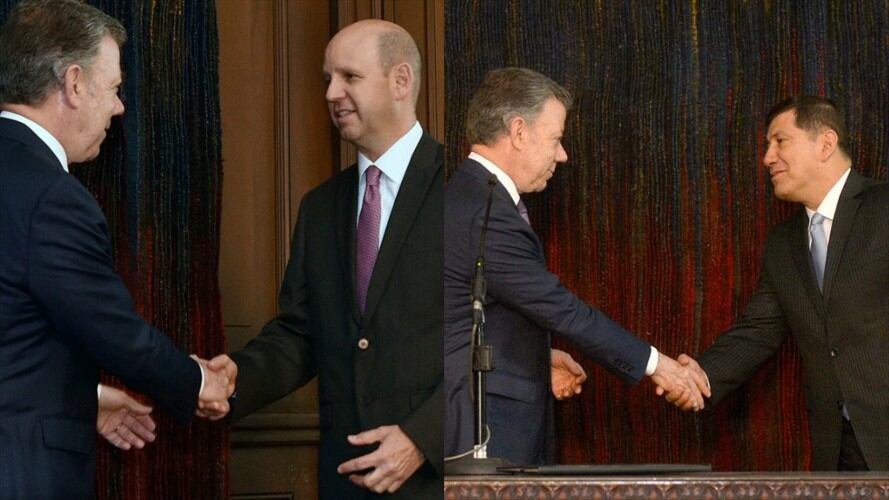 Juan Claudio Morales (izq), embajador de Panamá, y Juan Pablo Rodríguez, embajador de Corea del Sur. Foto: Presidencia