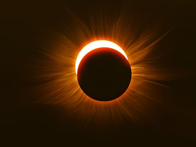 Eclipse solar 21 de agosto de 2017 a las 13:15 desde Wisconsin, EE. UU.85% de cobertura. Foto: Getty Images.