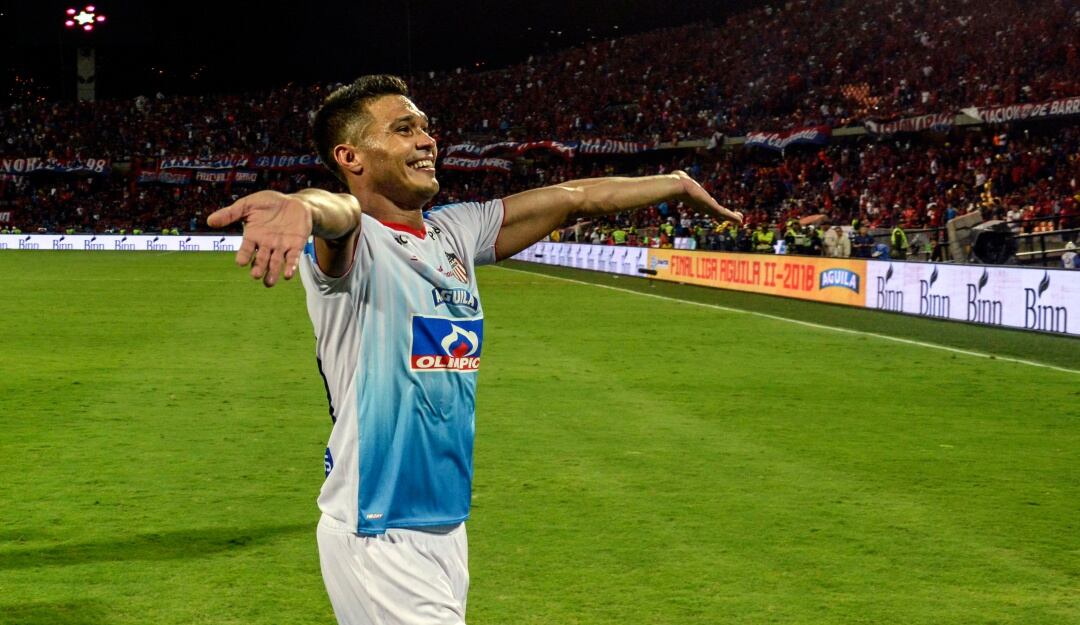 Teófilo Gutiérrez celebrando el título del Finalización 2018