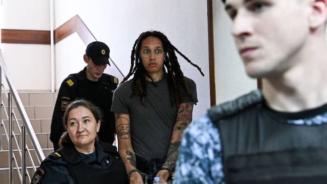 La basquetbolista Brittney Griner detenida en Rusia. Foto: Getty