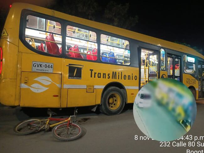 Bus del SITP arrolló a un ciclista y le causó la muerte en Bosa