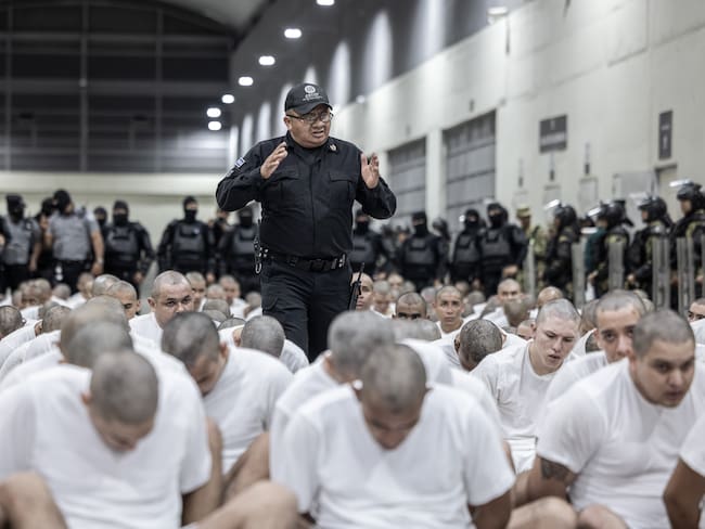 Mega carcel en El Salvador. FOTO:El Salvador Presidency / Handout/Anadolu via Getty Images