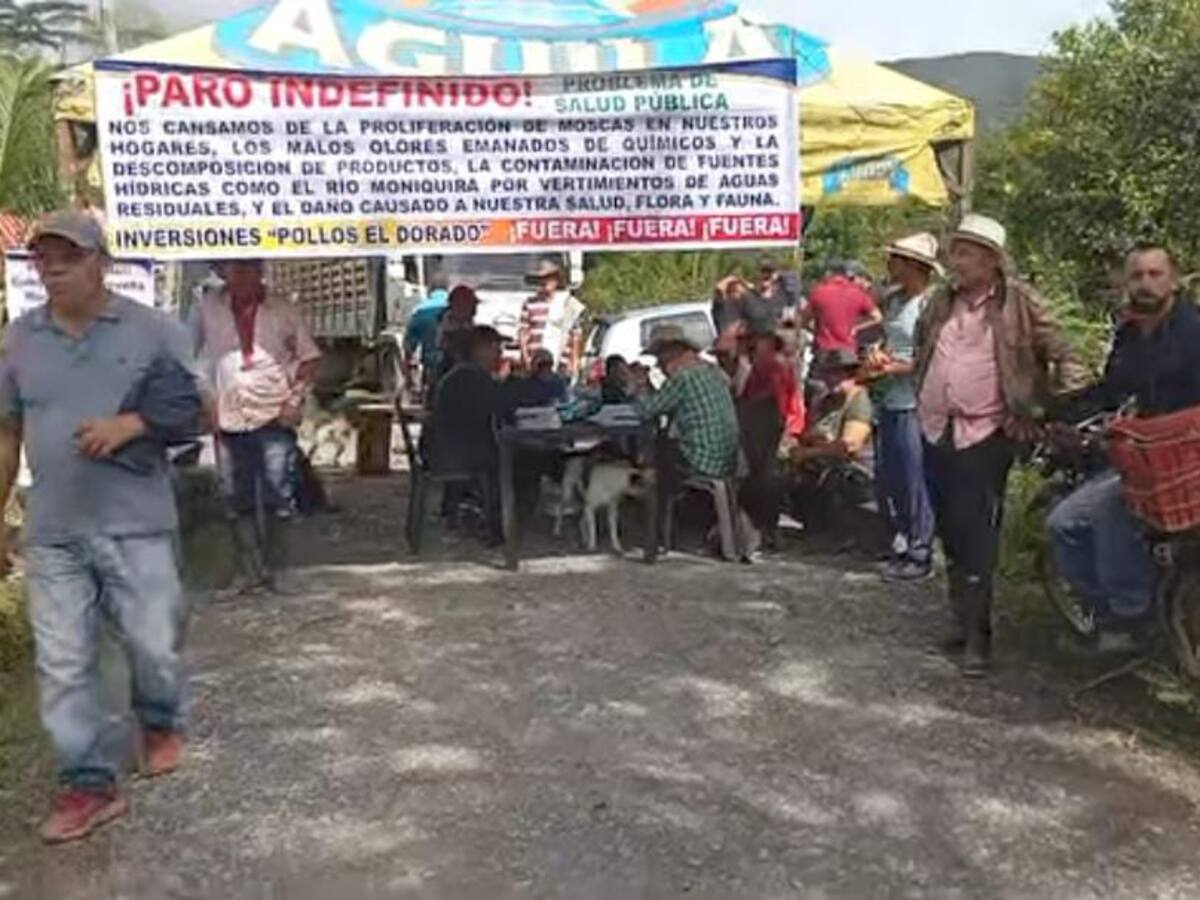 Se levantó el paro en Moniquirá y se llegaron a acuerdos con Pollos El Dorado
