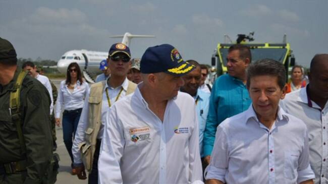 Vicepresidente Germán Vargas Lleras. Gobernador de Antioqui, Luis Pérez.. Foto: Twitter/@German_Vargas.