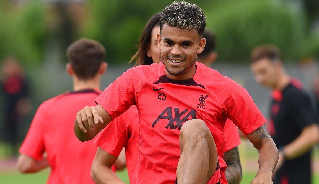 Luis Díaz durante su pretemporada con el Liverpool.