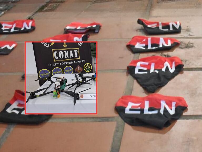 Incautan drones y material de guerra del ELN. / Foto: Ejército Nacional.