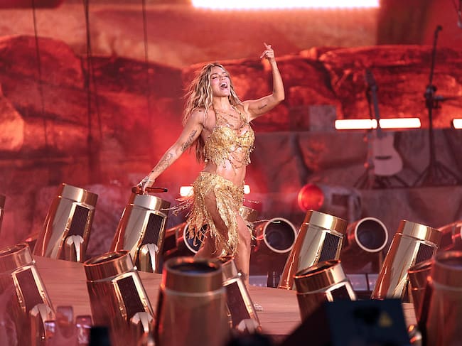 TORONTO, ONTARIO - JULY 29: Karol G performs at Rogers Stadium on July 29, 2026 in Toronto, Ontario. (Photo by Jeremychanphotography/Getty Images)