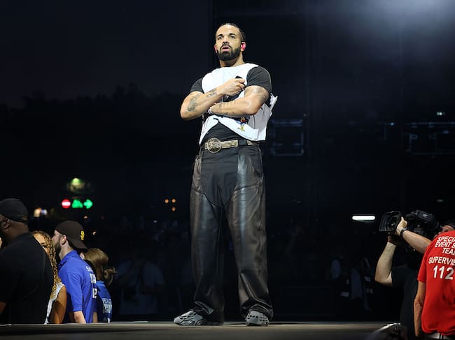 LONDON, ENGLAND - JULY 12: (EDITORIAL USE ONLY) Drake performs live on stage during day two of Wireless Festival 2025 at Finsbury Park on July 12, 2025 in London, England. Drake is headlining an unprecedented all three nights of Wireless Festival. (Photo by Simone Joyner/Getty Images for ABA)
