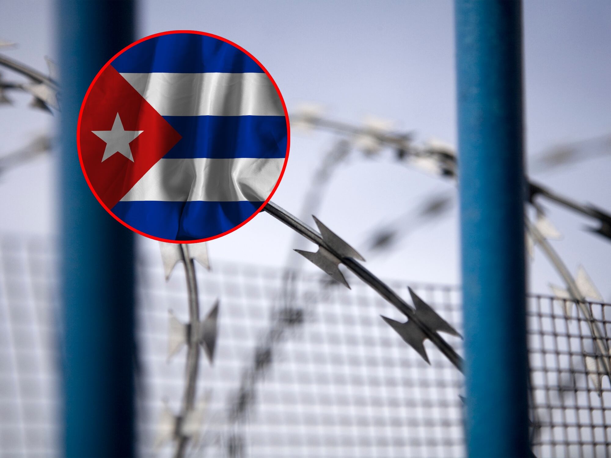 Cárcel y bandera de Cuba. Fotos: Getty Images