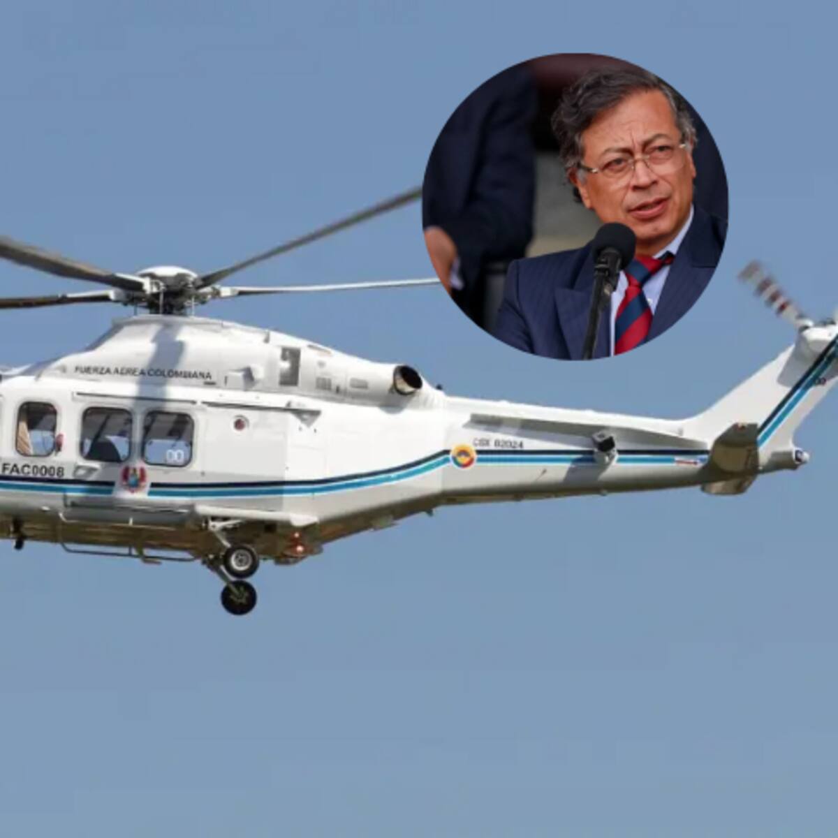 Petro anuncia demanda contra firma italiana que suspende mantenimiento al helicóptero presidencial
