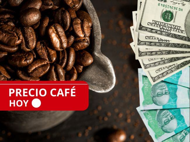 Precio del café // granos de café // dólares y pesos colombianos