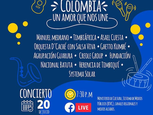 Colombia, un amor que nos une’: el gran concierto nacional el 20 de julio