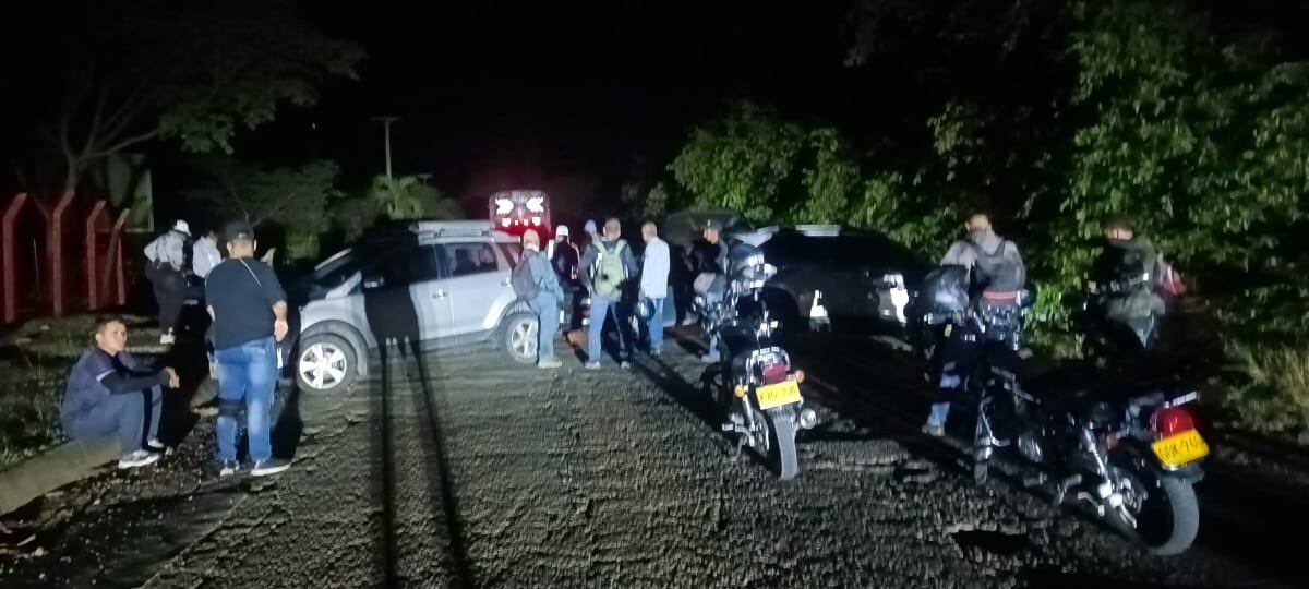 Protesta en la vía Cúcuta - Puerto Santander. / Foto: Cortesía.