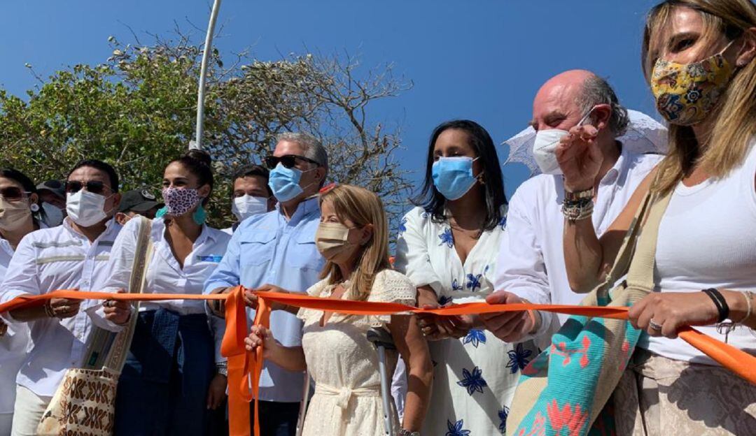 Inauguración de los 200 metros del muelle de Puerto Colombia, 