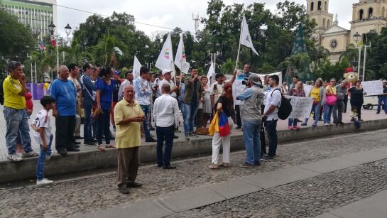 Protesta en el parque Santander