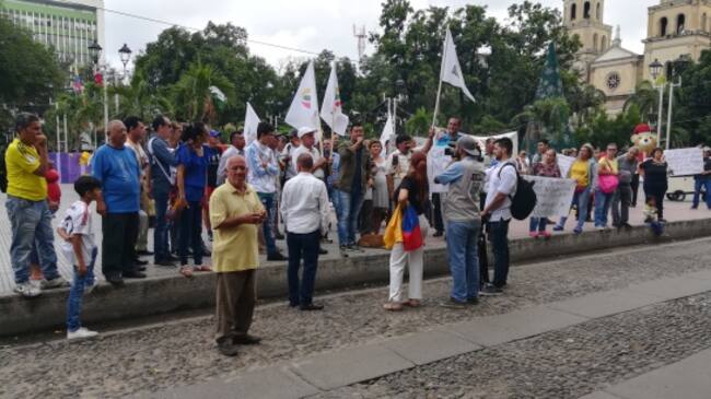 Protesta en el parque Santander