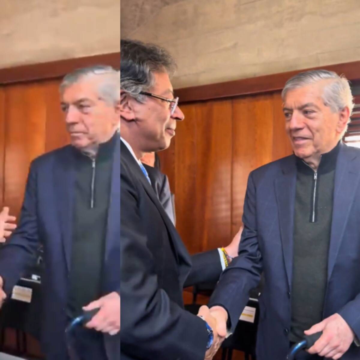 El encuentro: Presidente Petro y expresidente César Gaviria estrechan manos en medio de tensiones