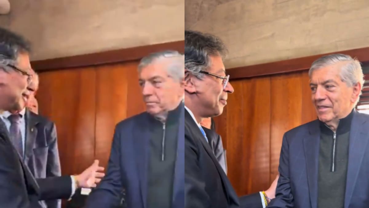 El encuentro: Presidente Petro y expresidente César Gaviria estrechan manos en medio de tensiones