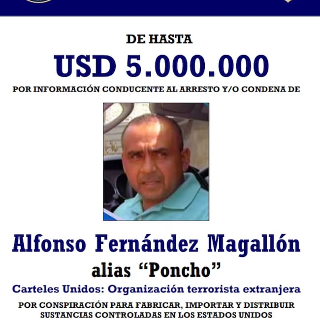 Alfonso Fernández Magallón es señalado como líder del cártel de los Reyes, dedicado al narcotráfico y señalado por delitos como motín y privación ilegal de la libertad.
(Foto: Cortesía Departamento de Estado)