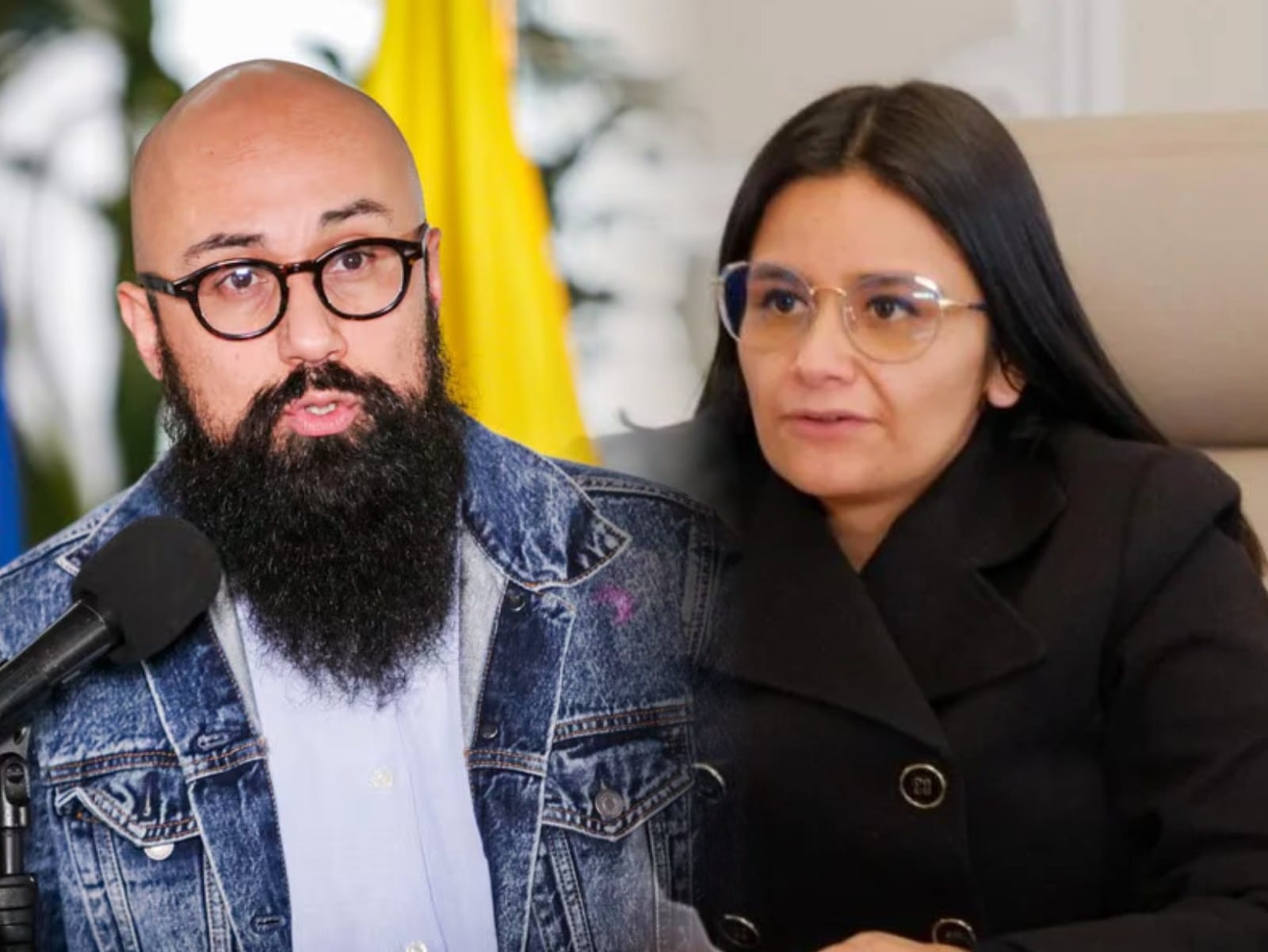 Carlos Carrillo, director de la UNGRD y Angie Rodríguez, directora del Fondo de Adaptación