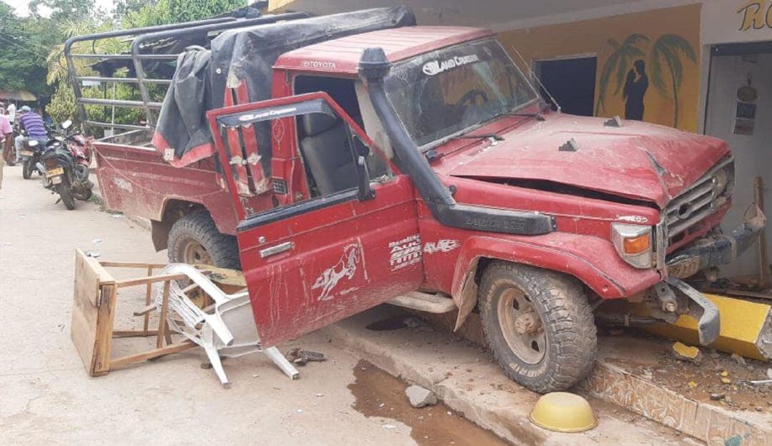 El accidente ocurrió en la calle principal del corregimiento de Puerto Rico, en Tiquisio