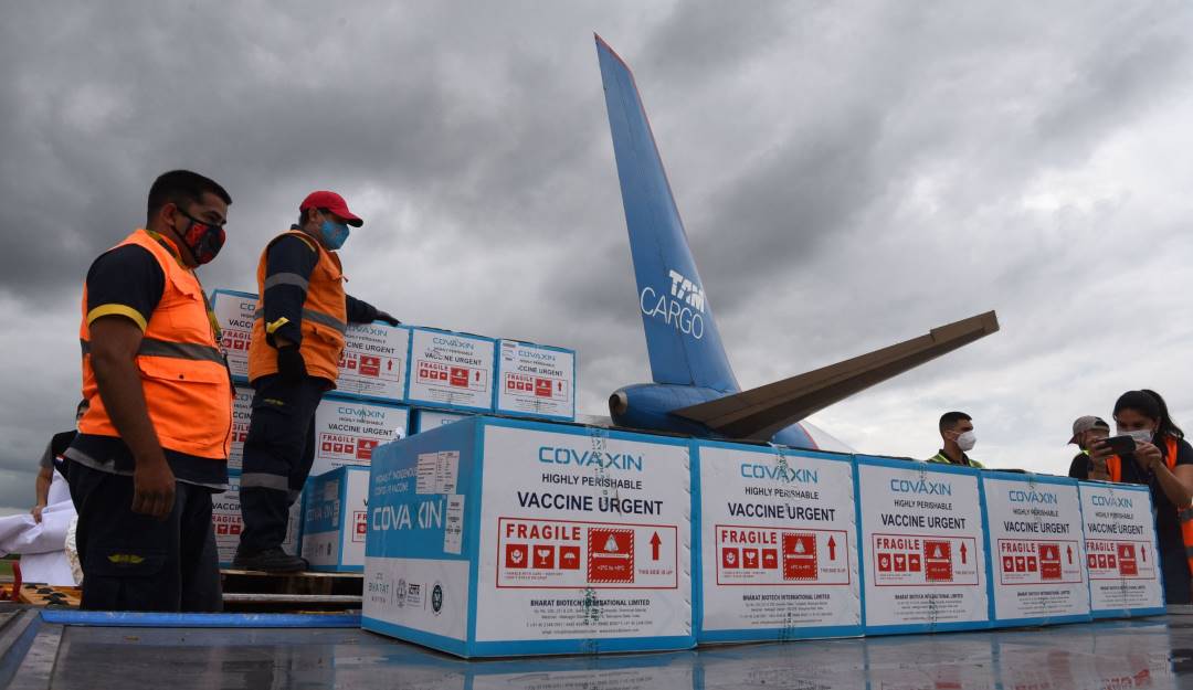 Envío de vacunas Covaxin por medio del mecanismo COVAX.               Foto: Getty 