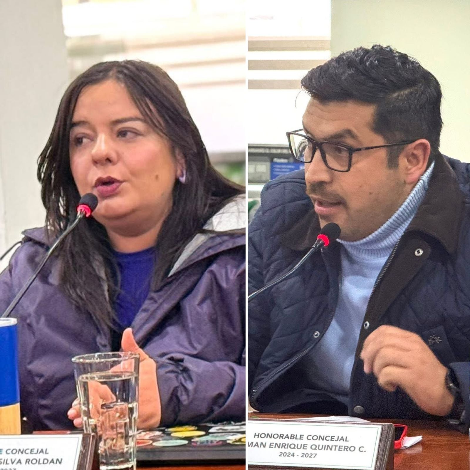 Concejales Laura Silva y Román Quintero