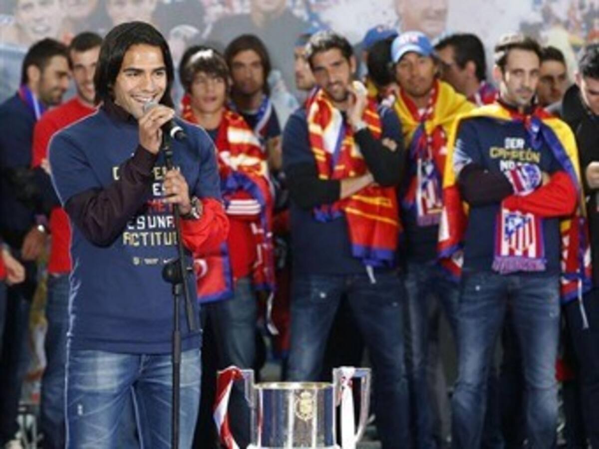 Falcao, protagonista indiscutible de la celebración del Atlético de Madrid