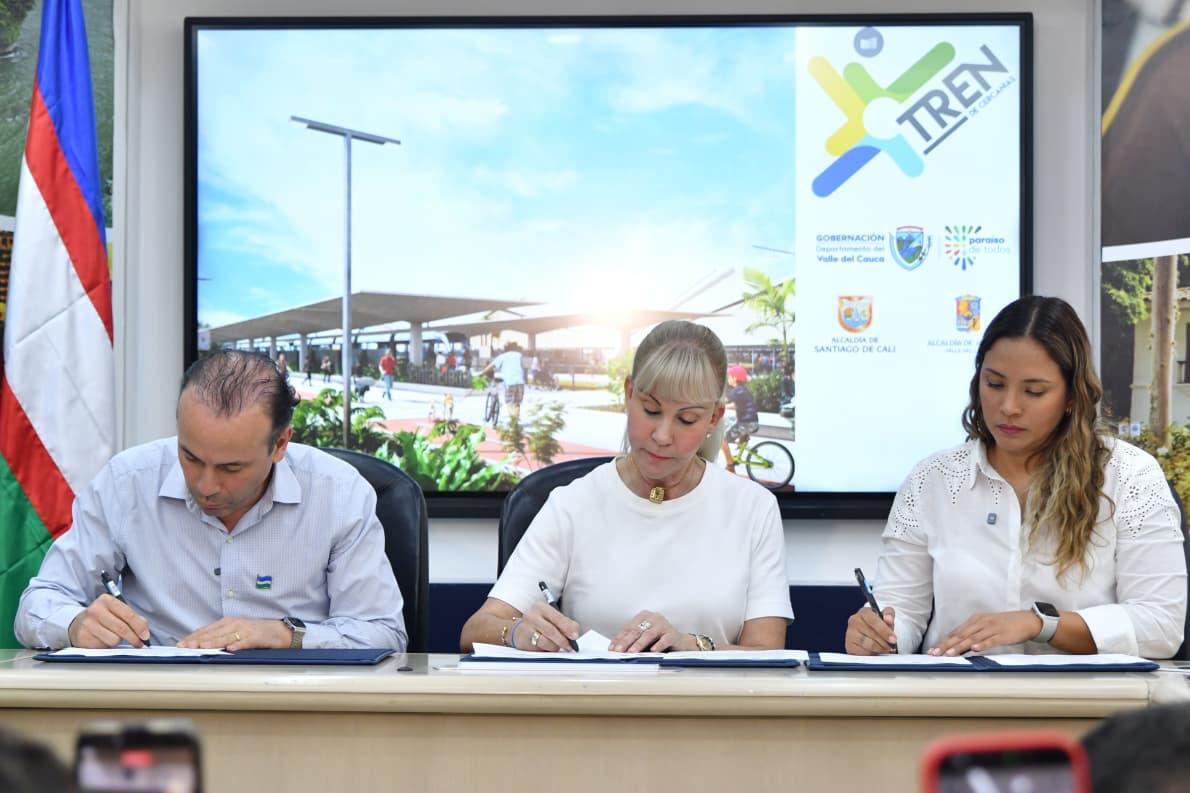 Gobierno del Valle y alcaldías firman convenio que garantiza los recursos de cofinanciación para el Tren de Cercanías